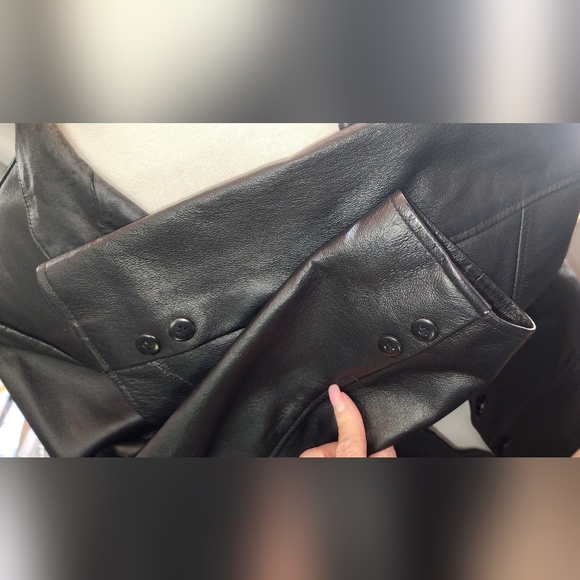 Leather Black Jacket Size Large Clio Leather - Picture 6 of 11